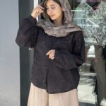 شومیز خامه دوزی مشکی