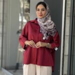 شومیز ساتن استین کیمونو زنانه قرمز