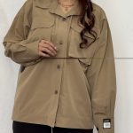 مانتو کتان جیب خورجینی