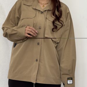 مانتو کتان جیب خورجینی