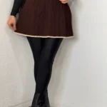 دامن کوتاه بافت قهوه ایی