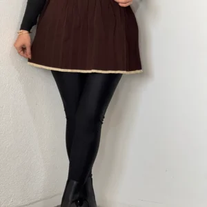 دامن کوتاه بافت قهوه ایی