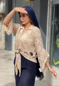 شومیز گیپور نسکافه ایی