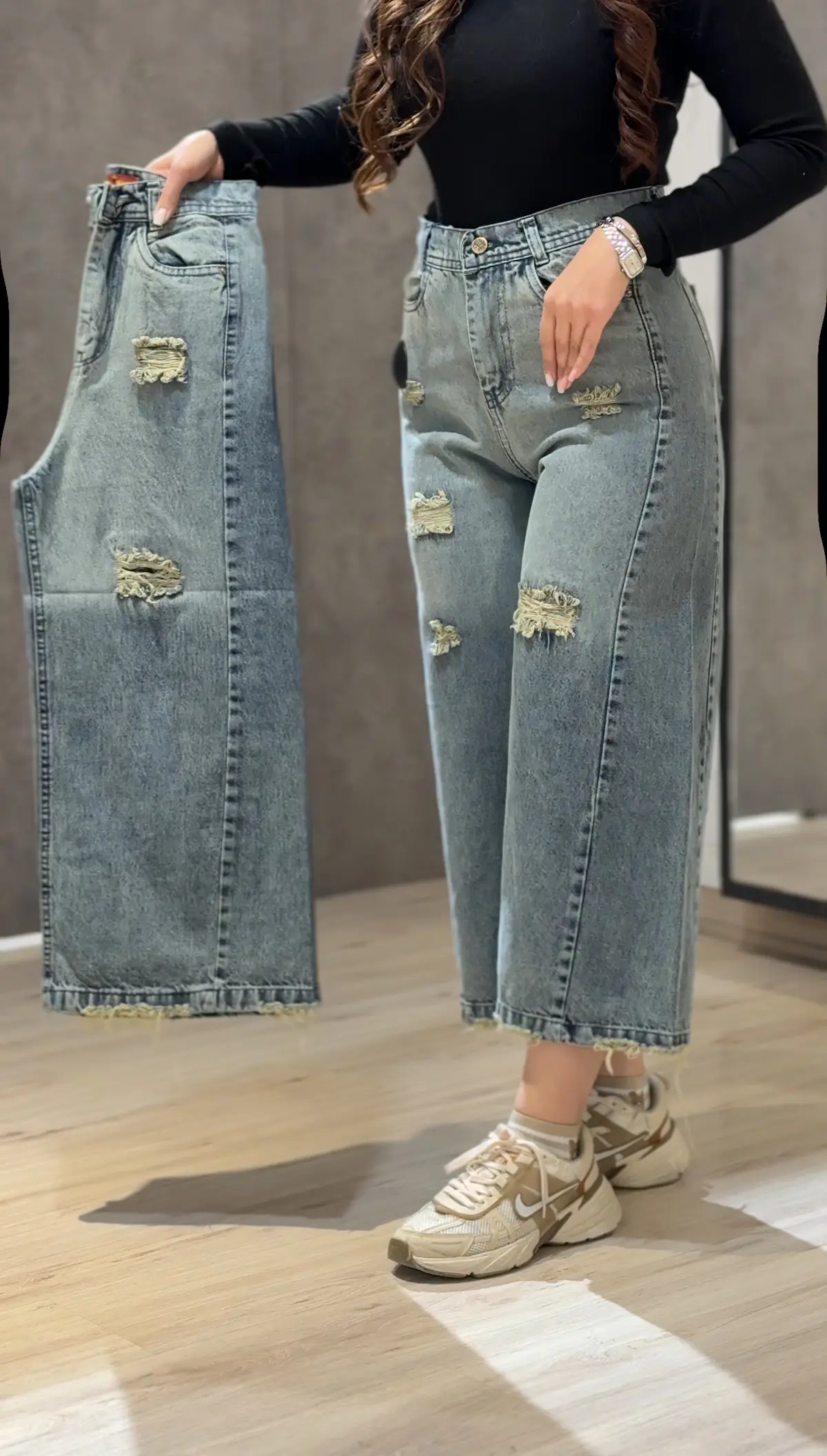 شلوار شافل ابی