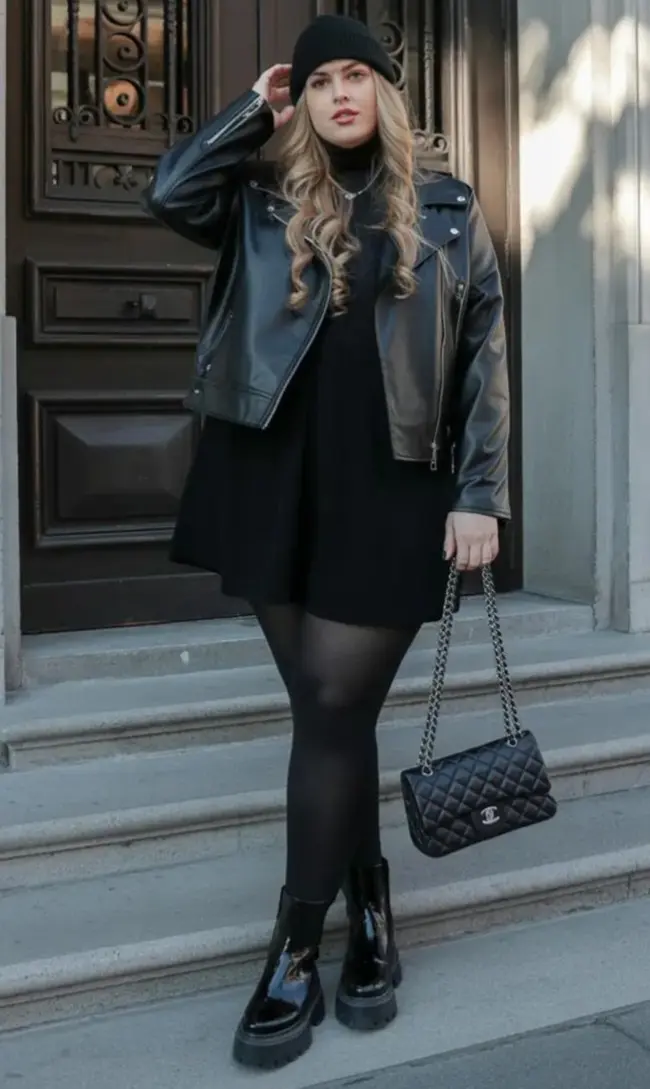 مدل مانتو مشکی برای افراد چاق