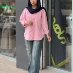 شومیز کتان دو جیب